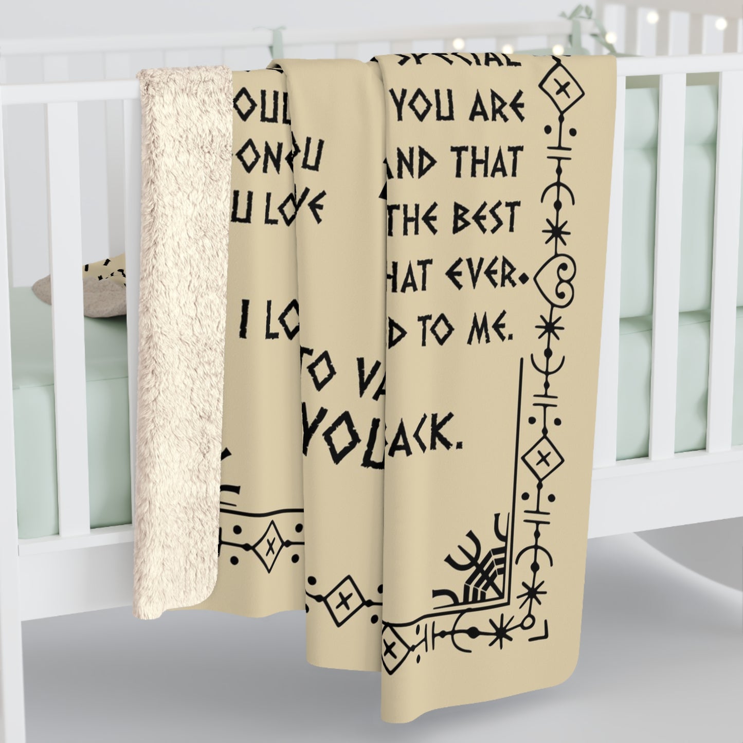 To My Shieldmaiden Sherpa Fleece Blanket - Cozy Viking Gift