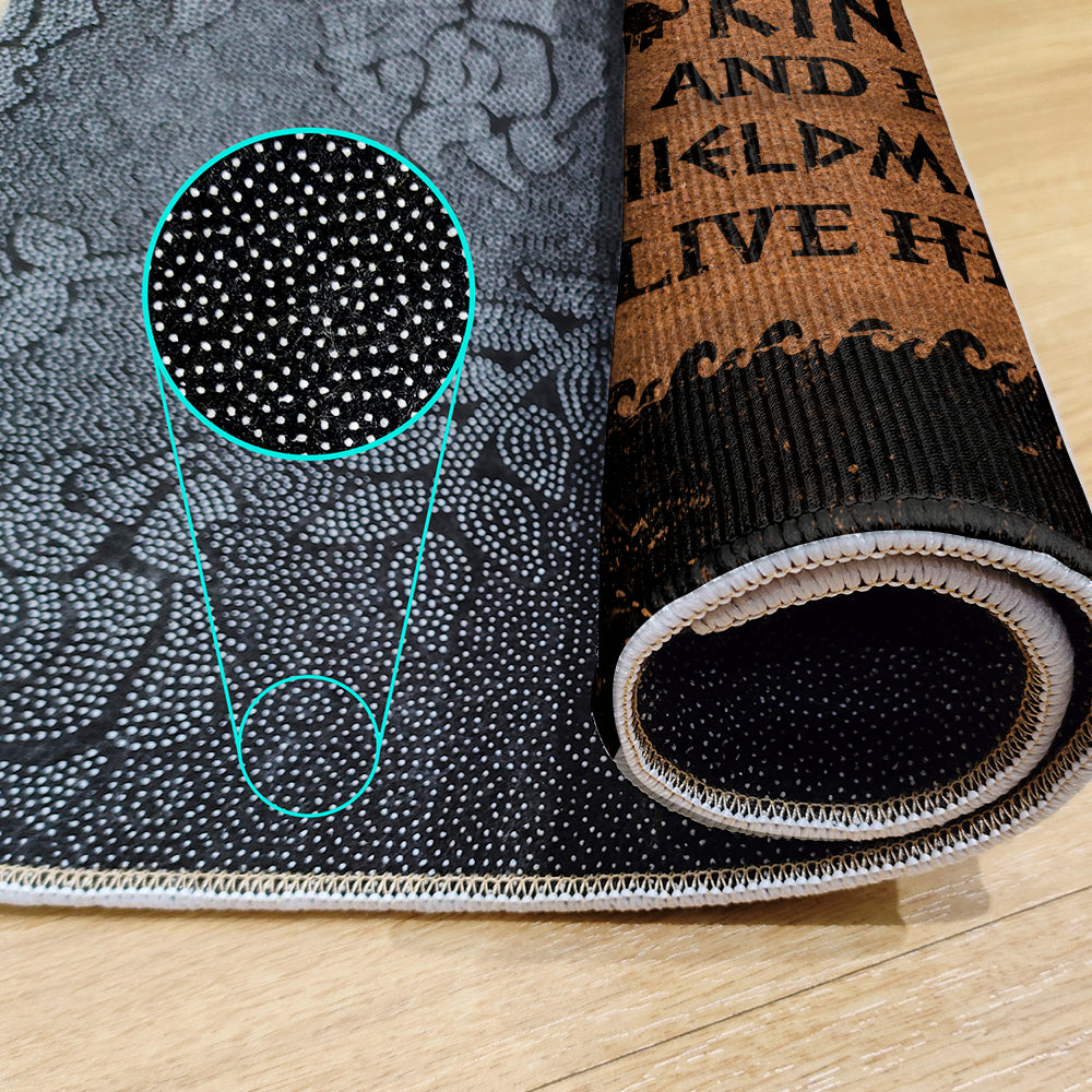 A Viking King and His Shieldmaiden Live Here - Luxurious Material Door Mat