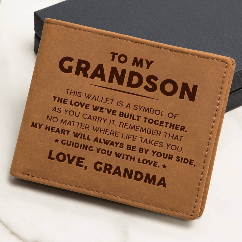 To My Grandson - The Love We've Built Together - Leather Wallet 11lw