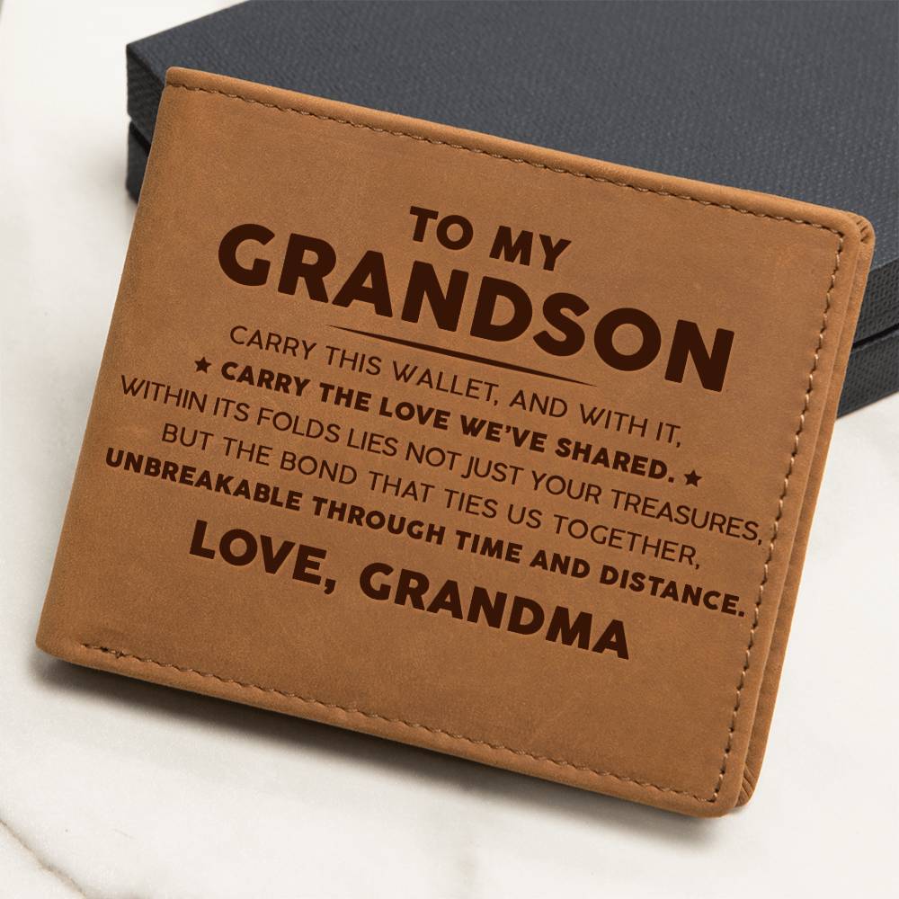 To My Grandson - Carry the love we've shared - Leather Wallet 05lw