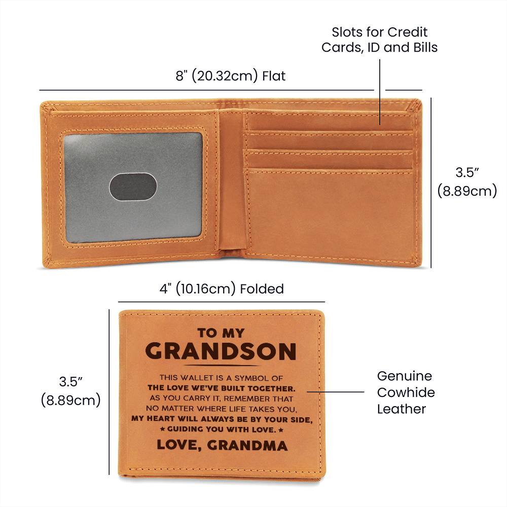 To My Grandson - The Love We've Built Together - Leather Wallet 11lw