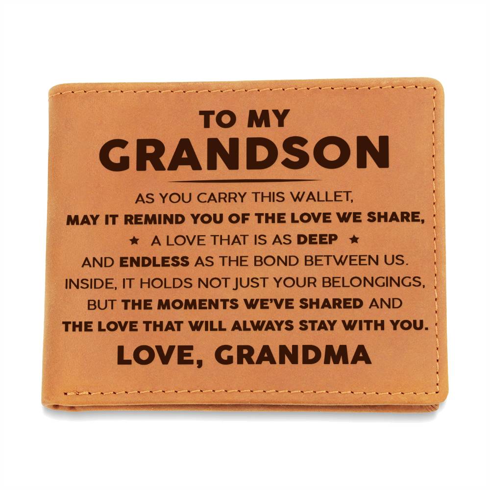 To My Grandson - The Moments We've Shared - Leather Wallet 19lw