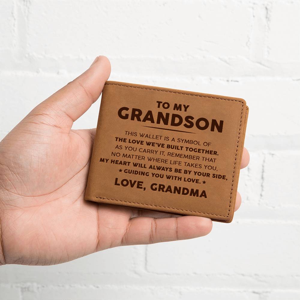 To My Grandson - The Love We've Built Together - Leather Wallet 11lw