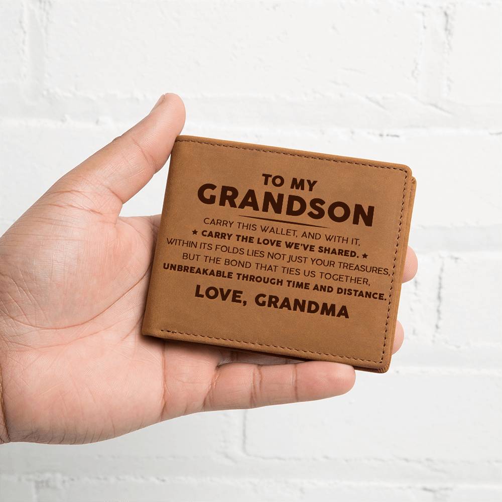 To My Grandson - Carry the love we've shared - Leather Wallet 05lw