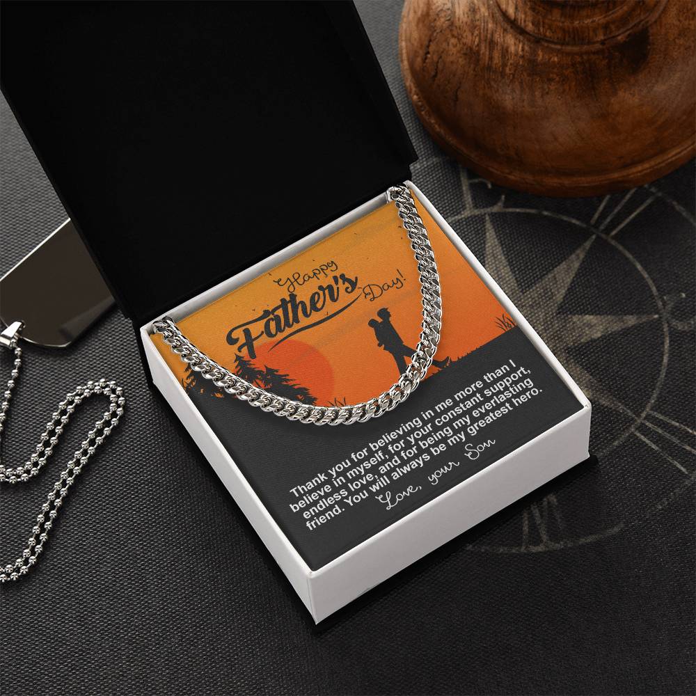 Dad-My Greatest Hero-050724d Cuban Link Chain
