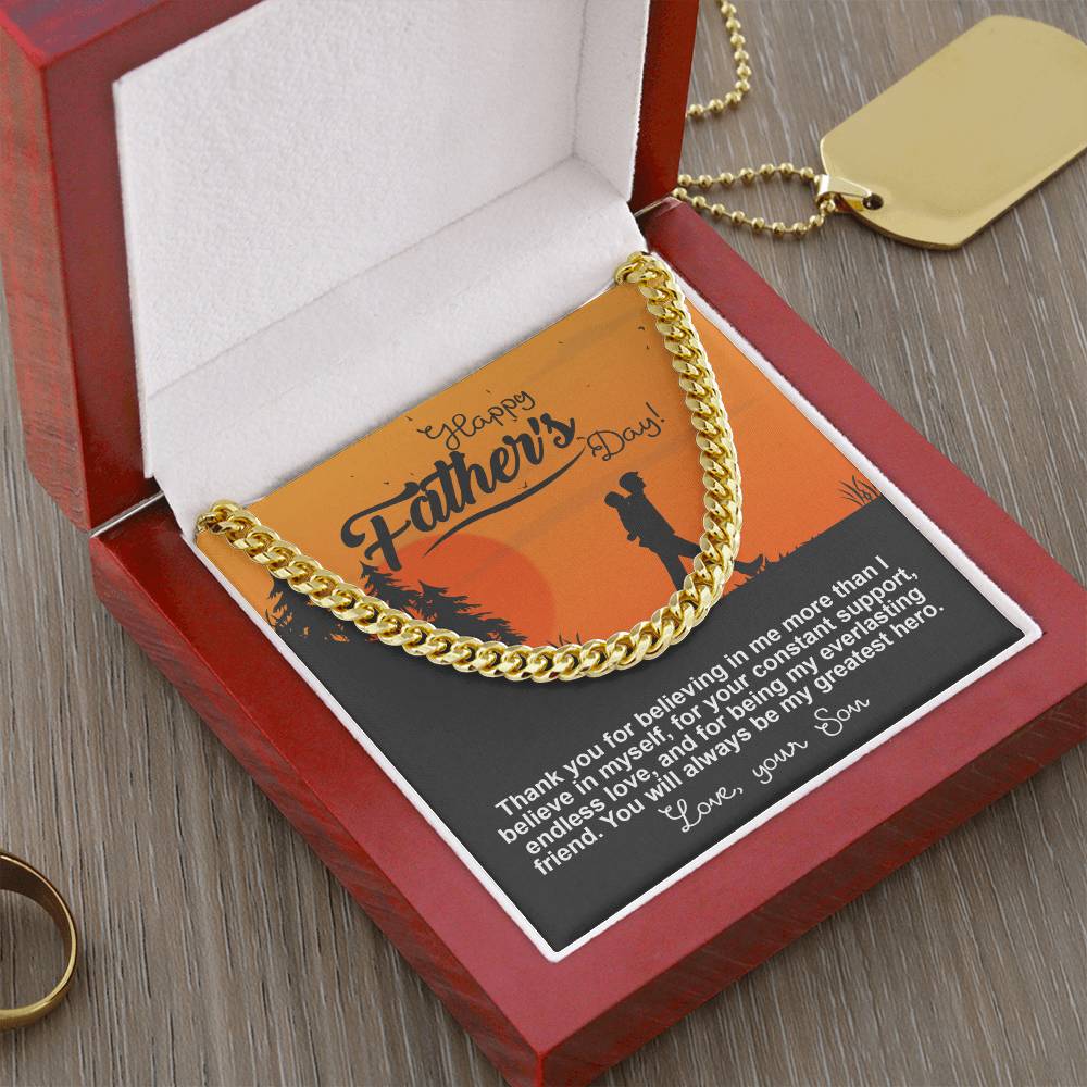 Dad-My Greatest Hero-050724d Cuban Link Chain