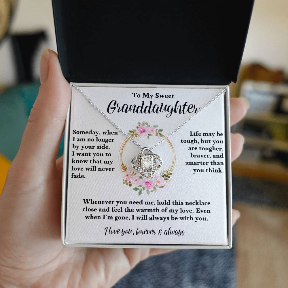 To My Granddaughter - My love for you will never fade - Love Knot Necklace