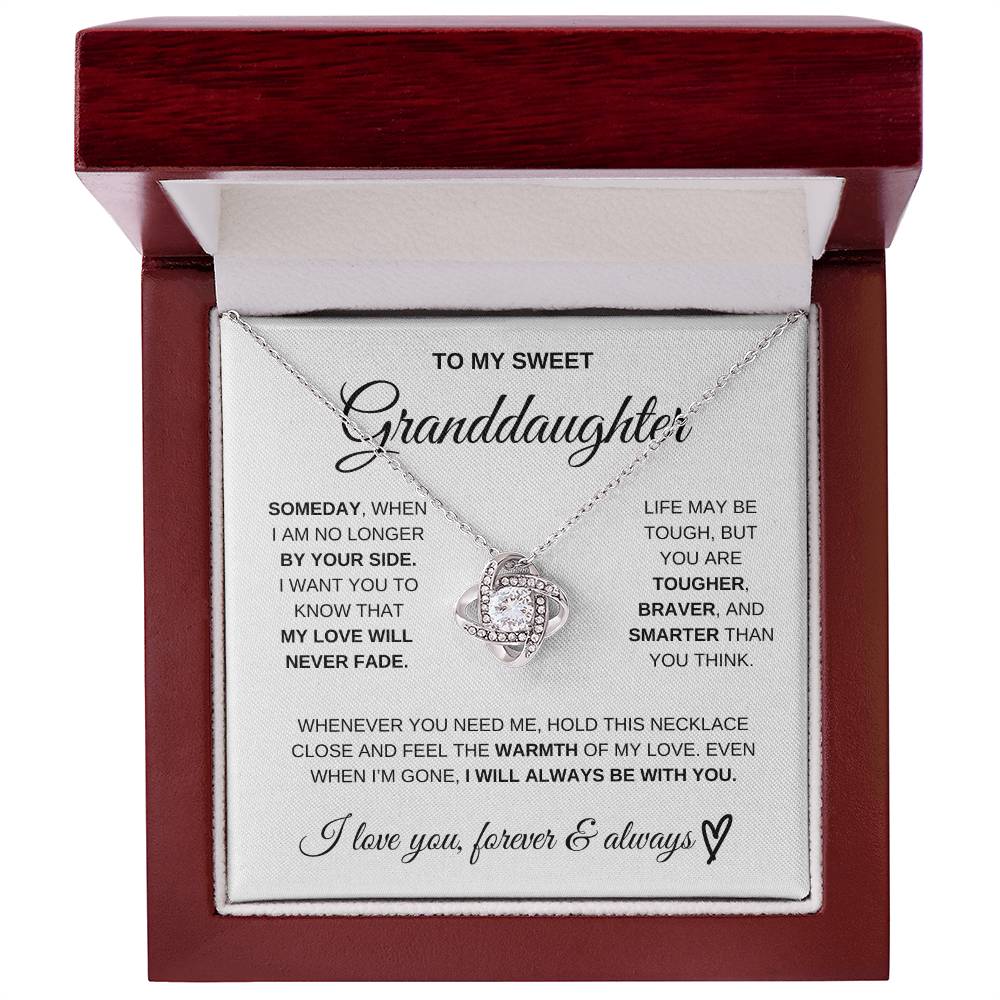 To My Sweet Granddaughter - My love will never fade - Love Knot Necklace