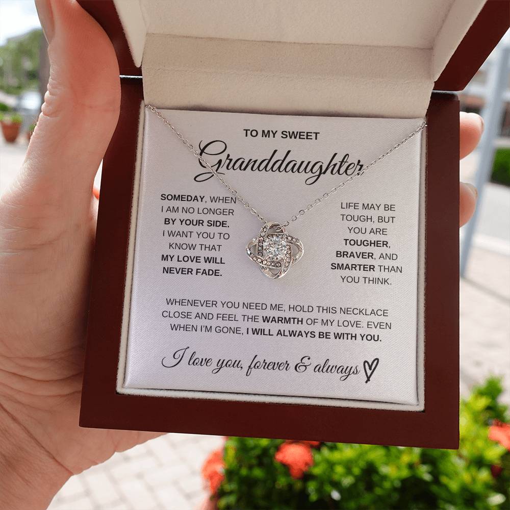 To My Sweet Granddaughter - My love will never fade - Love Knot Necklace
