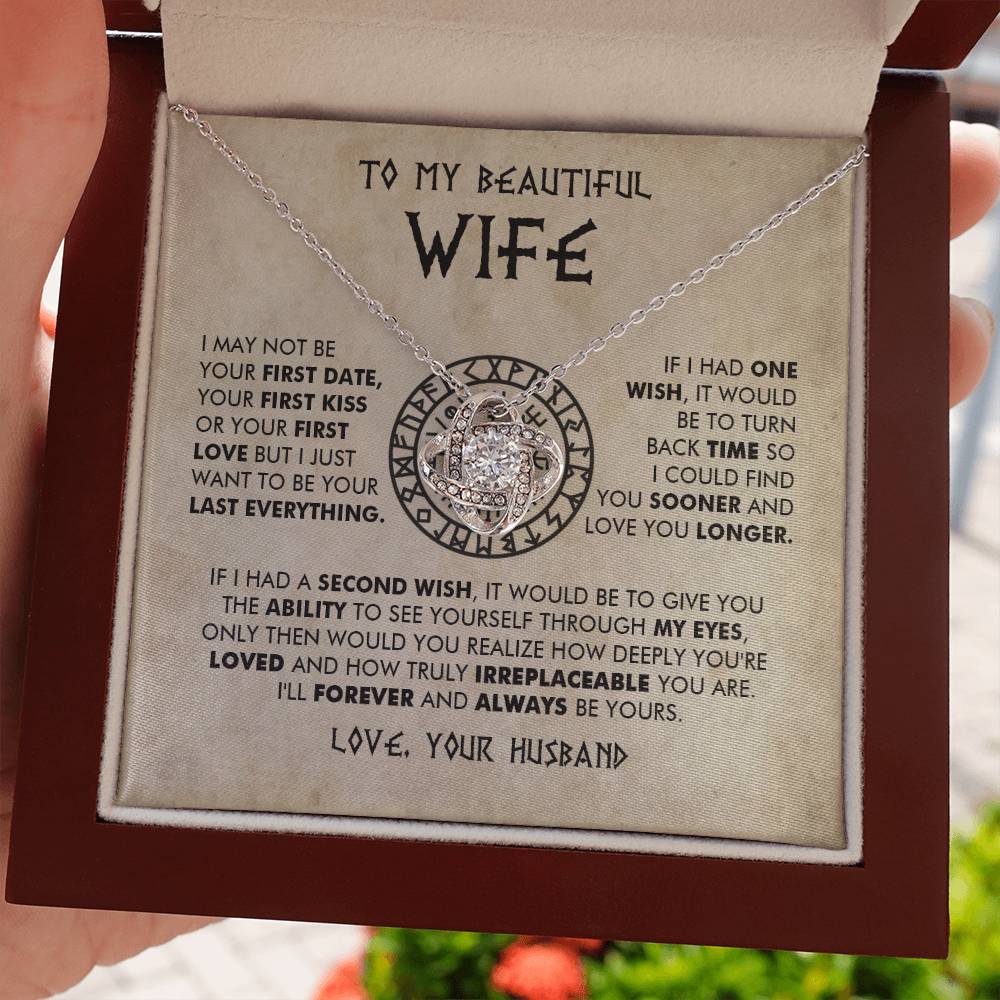 To My Beautiful Wife - I'll forever and always be yours - Love Knot Necklace 90