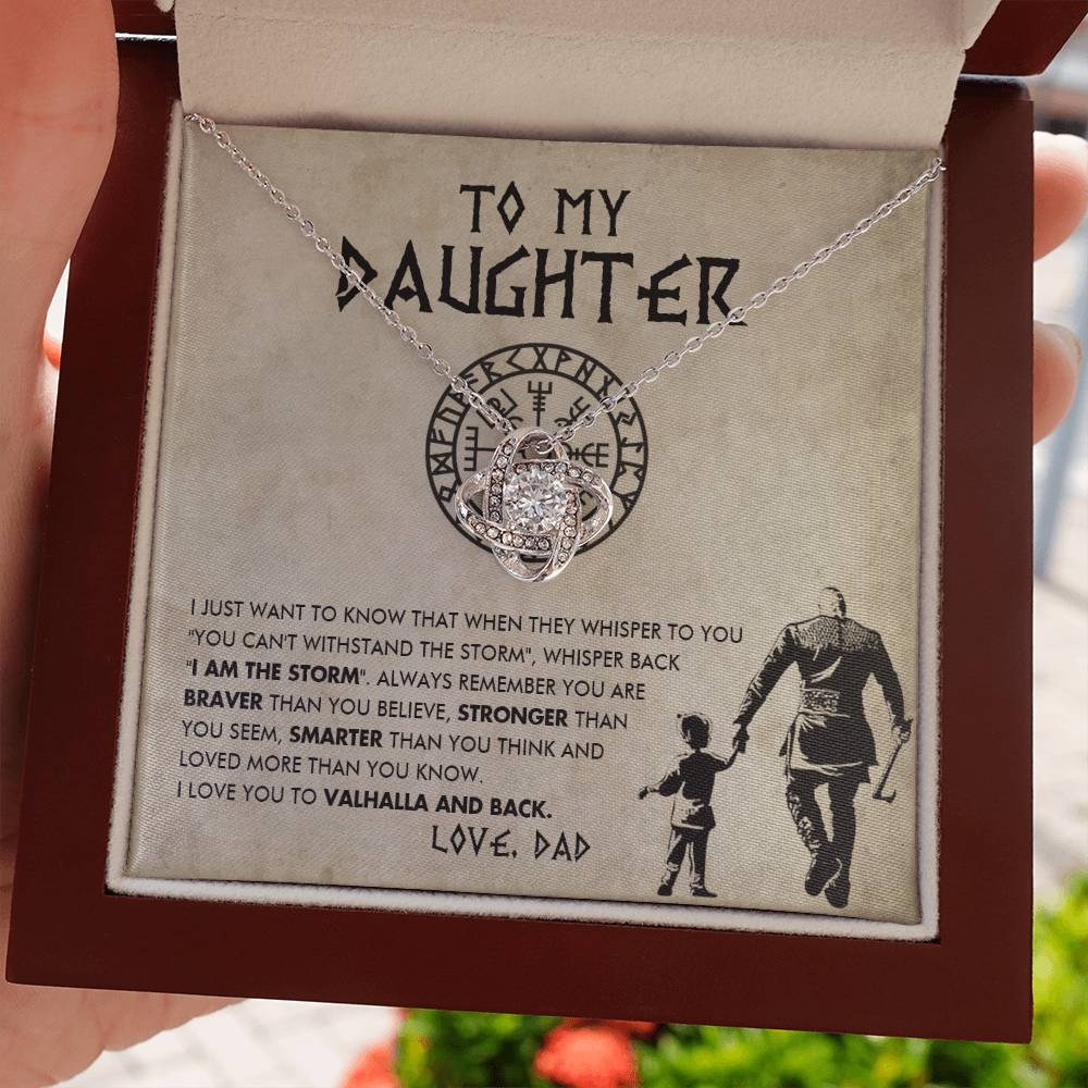 To my daughter - You are the storm - Love Knot Necklace 68