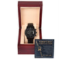 Father-in-Law-Unconditional Love- Black Chronograph Watch with Mahogany Box