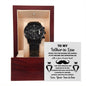 Father-in-Law-Thank You For- Black Chronograph Watch with Mahogany Box
