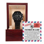 Father-in-law-As A Father-Black Chronograph Watch with Mahogany Box