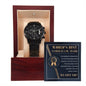Father-in-Law-Unconditional Love- Black Chronograph Watch with Mahogany Box
