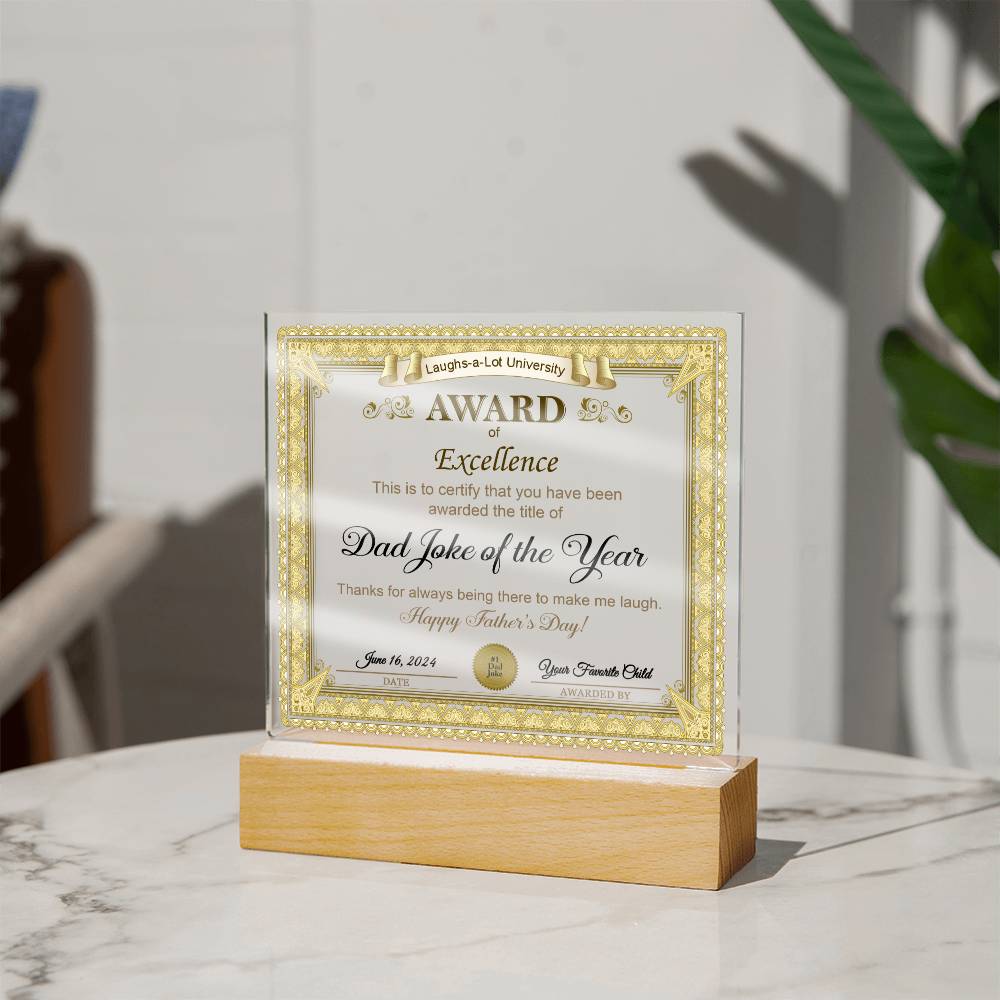 Dad - Award of Excellence - Acrylic Acrylic Plaque