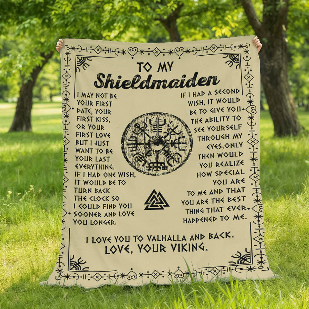 To My Shieldmaiden - I Love You To Valhalla And Back - Mink Touch Fleece Blanket 26