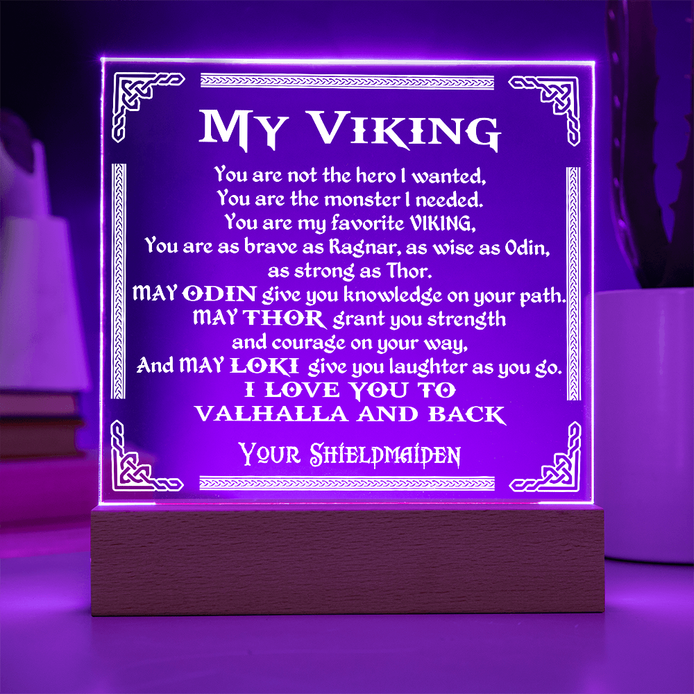 To My Viking - "You are Brave as Ragnar" - Acrylic Square Plaque 57