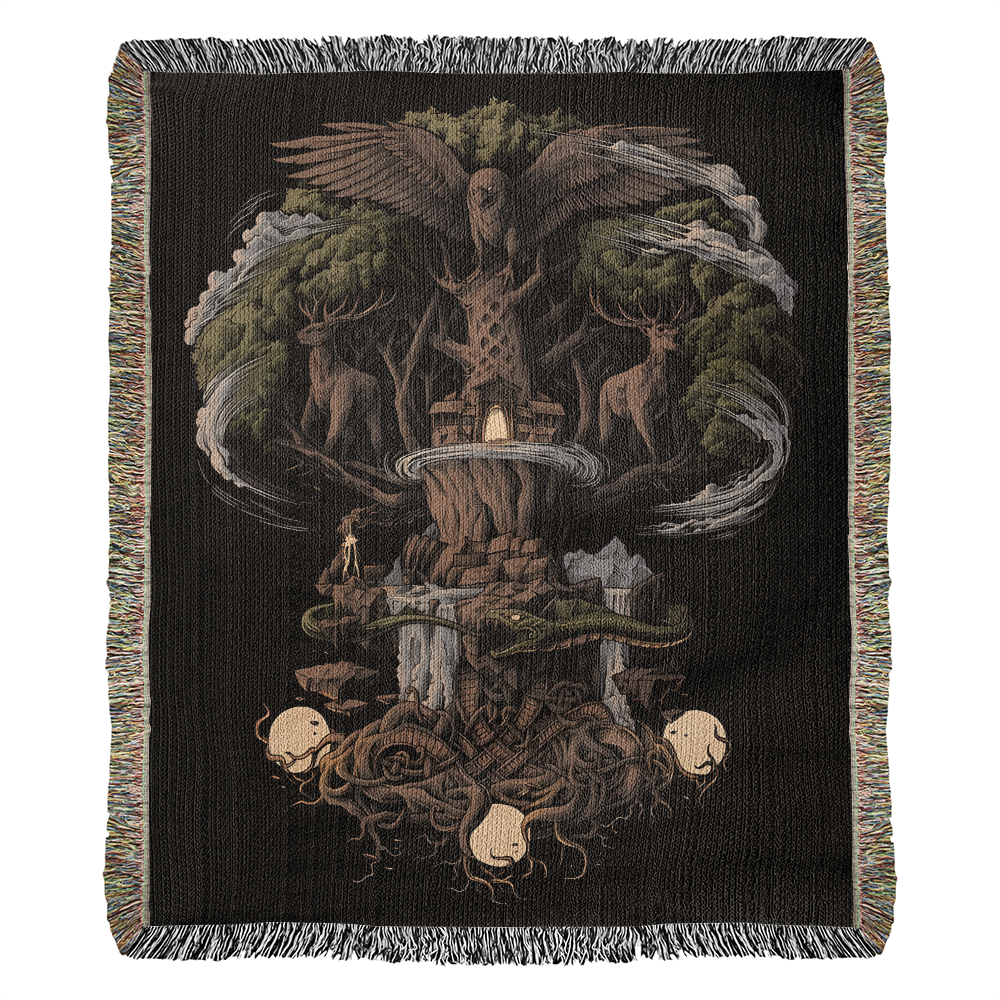 Norse Yggdrasil Heirloom Woven Blanket