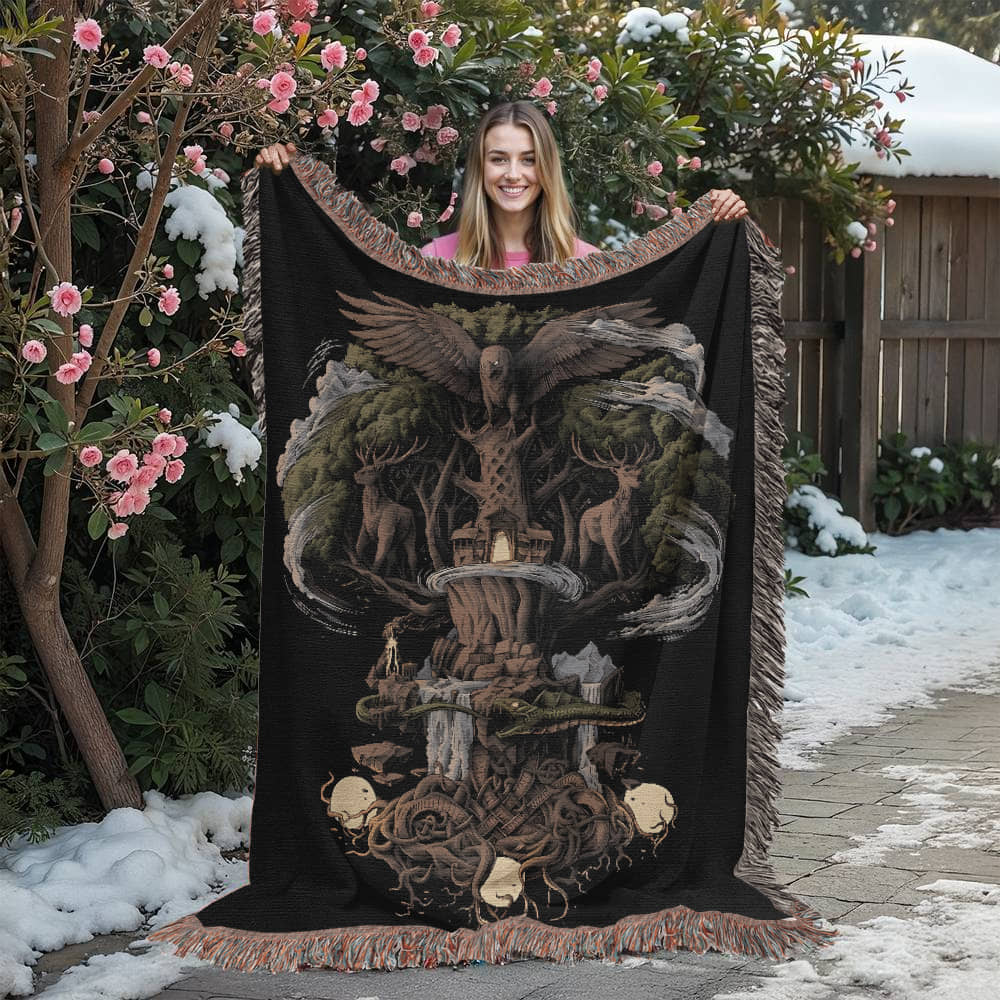 Norse Yggdrasil Heirloom Woven Blanket
