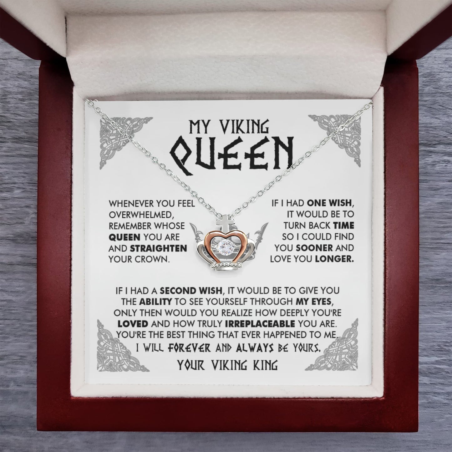 My Viking Queen - You are loved and truly irreplaceable - Love Knot Necklace 101b
