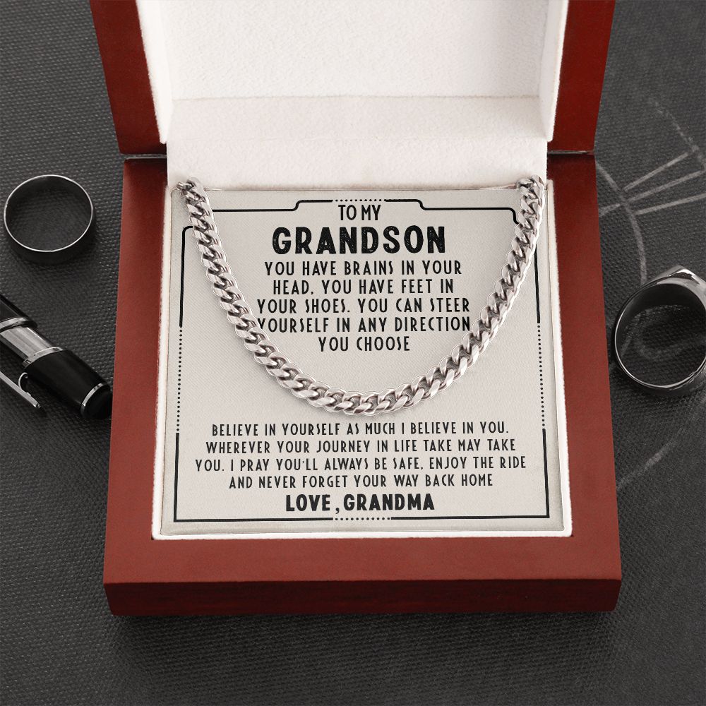 To My Grandson, I Believe In You - Cuban Chain 117d