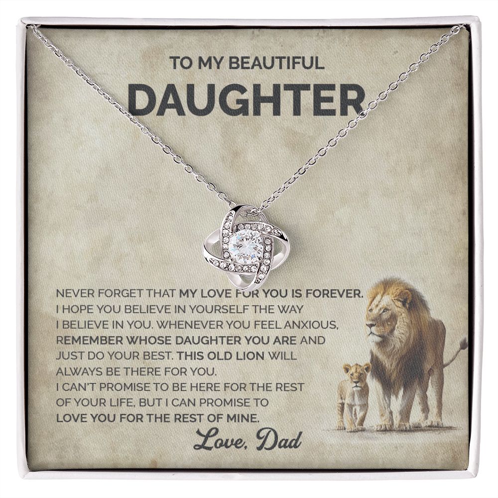 Daughter - Just do your best, my girl - 0017d Love Knot Necklace