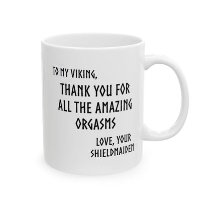 Ceramic Mug, Viking Gifts For Husband, Shieldmaiden Coffee Mug