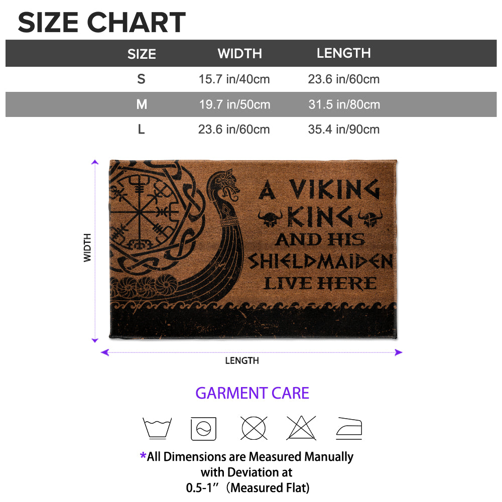 A Viking King and His Shieldmaiden Live Here - Luxurious Material Door Mat