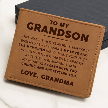 To My Grandson - The memories we've made together - Leather Wallet 04lw