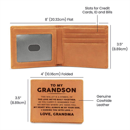 To My Grandson - The Love We've Built Together - Leather Wallet 11lw