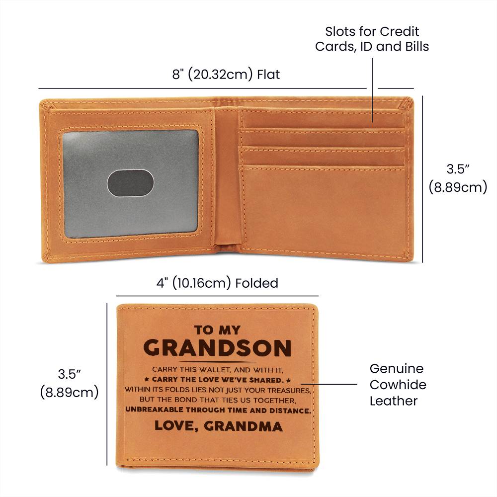 To My Grandson - Carry the love we've shared  - Leather Wallet 05lw