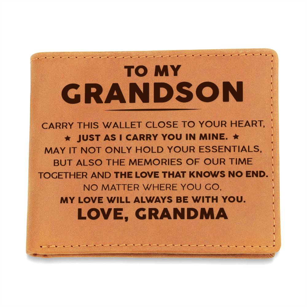 To My Grandson - The love that knows no end - Leather Wallet 01lw