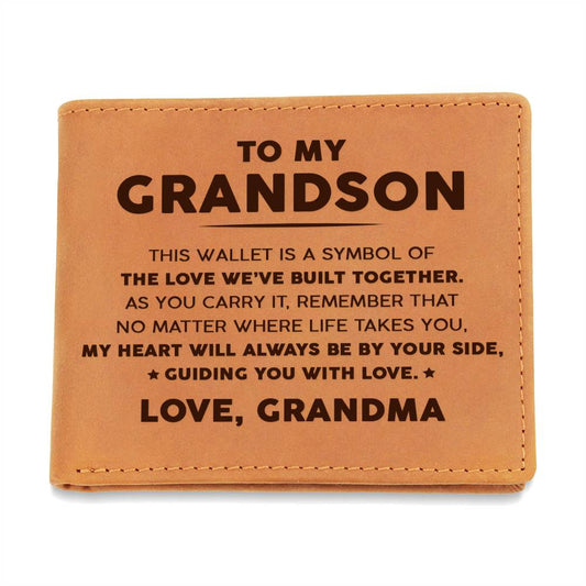 To My Grandson - The Love We've Built Together - Leather Wallet 11lw