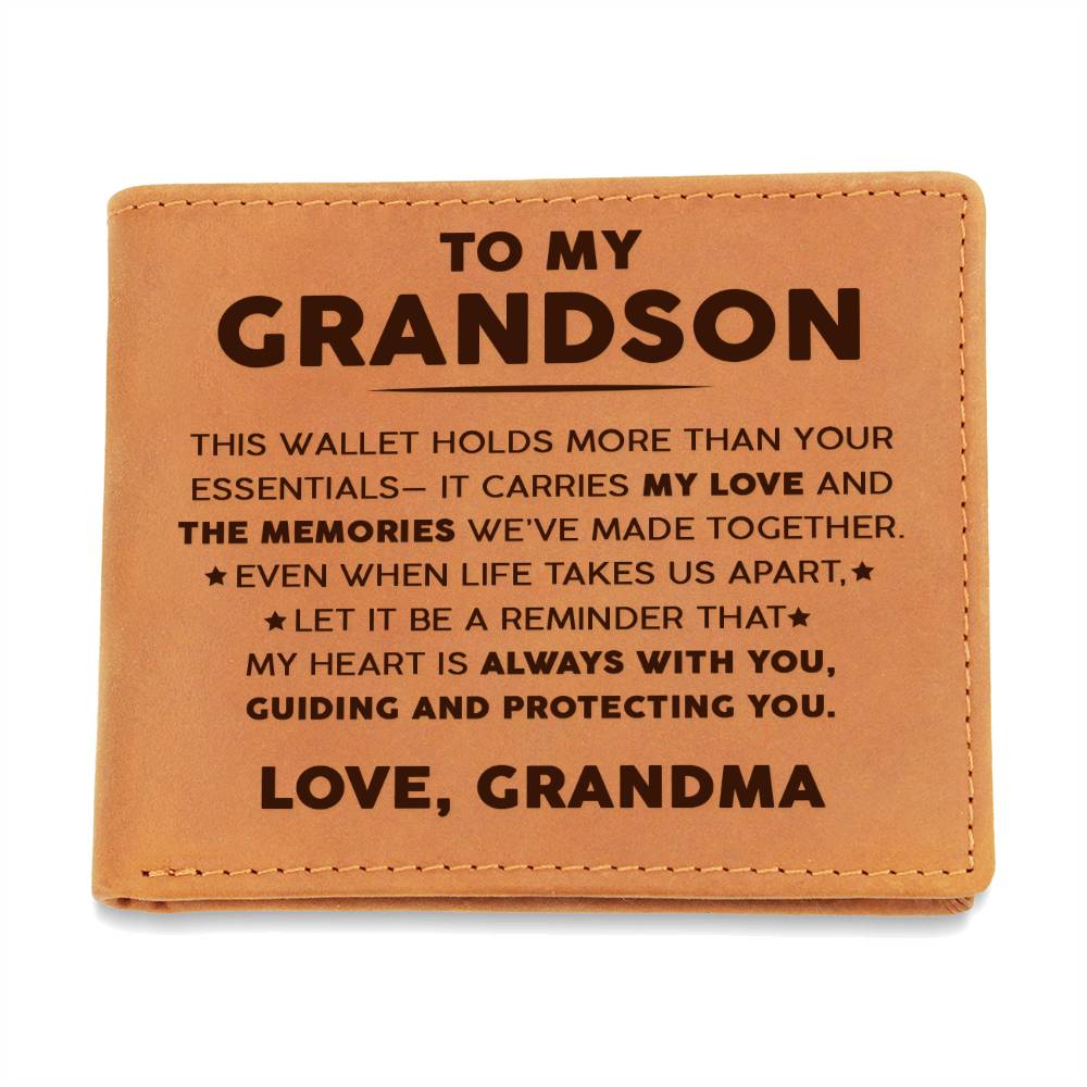 To My Grandson - The memories we've made together - Leather Wallet 04lw