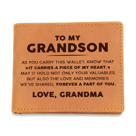 To My Grandson - Forever A Part of You - Leather Wallet 10lw