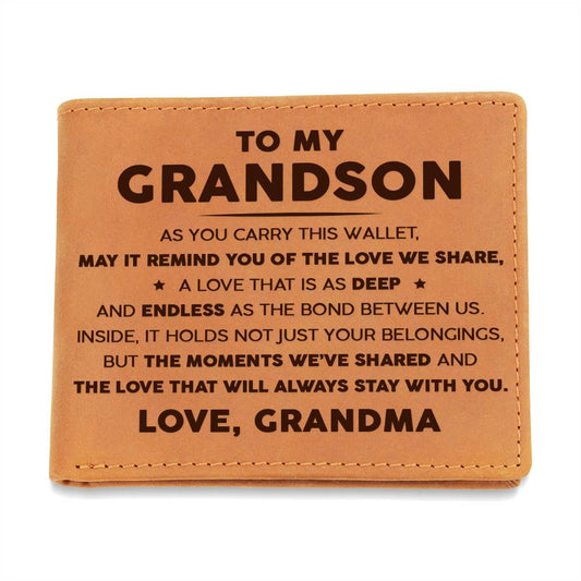 To My Grandson - The Moments We've Shared - Leather Wallet 19lw