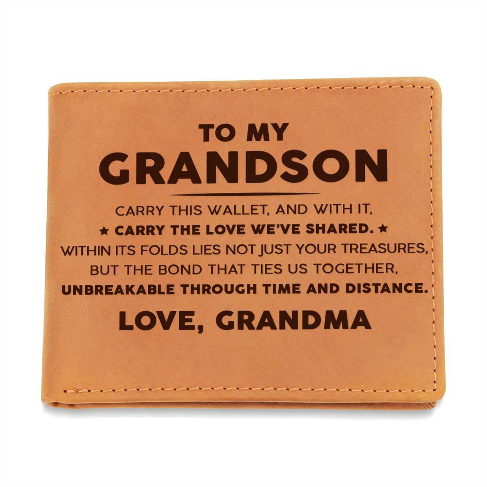 To My Grandson - Carry the love we've shared  - Leather Wallet 05lw