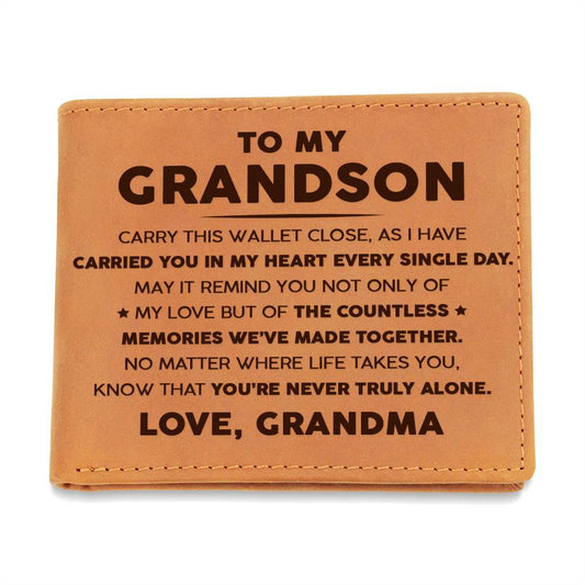 To My Grandson - The Countless Memories We've Made Together - Leather Wallet 18lw