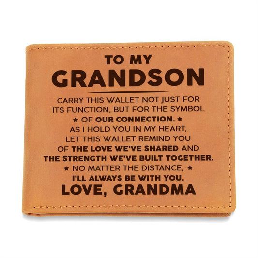 To My Grandson - The Strength We've Built Together - Leather Wallet 13lw