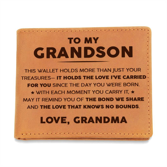 To My Grandson - It Holds The Love I've Carring For You - Leather Wallet 17lw