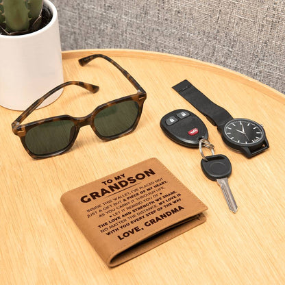 To My Grandson - A piece of my heart - Leather Wallet 03lw