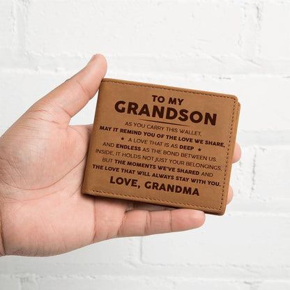 To My Grandson - The Moments We've Shared - Leather Wallet 19lw