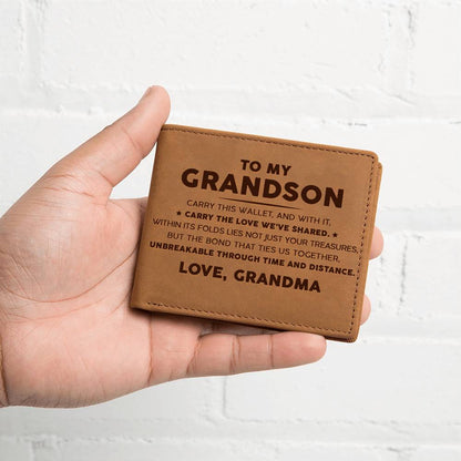To My Grandson - Carry the love we've shared  - Leather Wallet 05lw