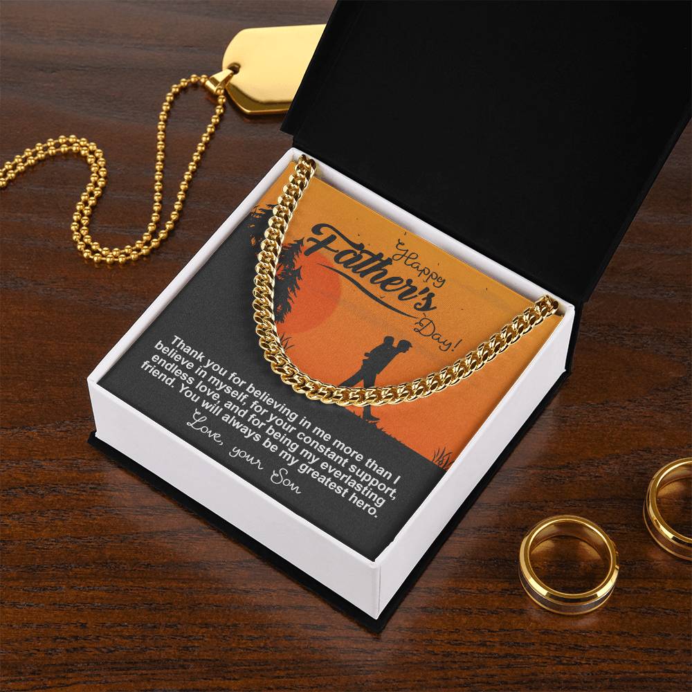 Dad-My Greatest Hero-050724d Cuban Link Chain