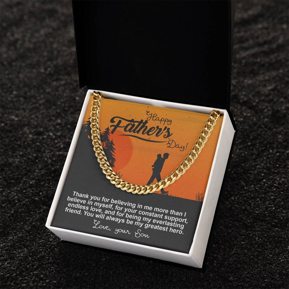 Dad-My Greatest Hero-050724d Cuban Link Chain