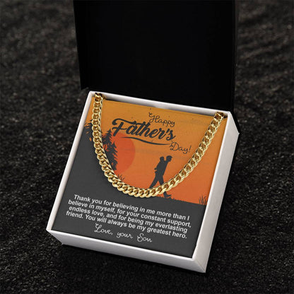 Dad-My Greatest Hero-050724d Cuban Link Chain