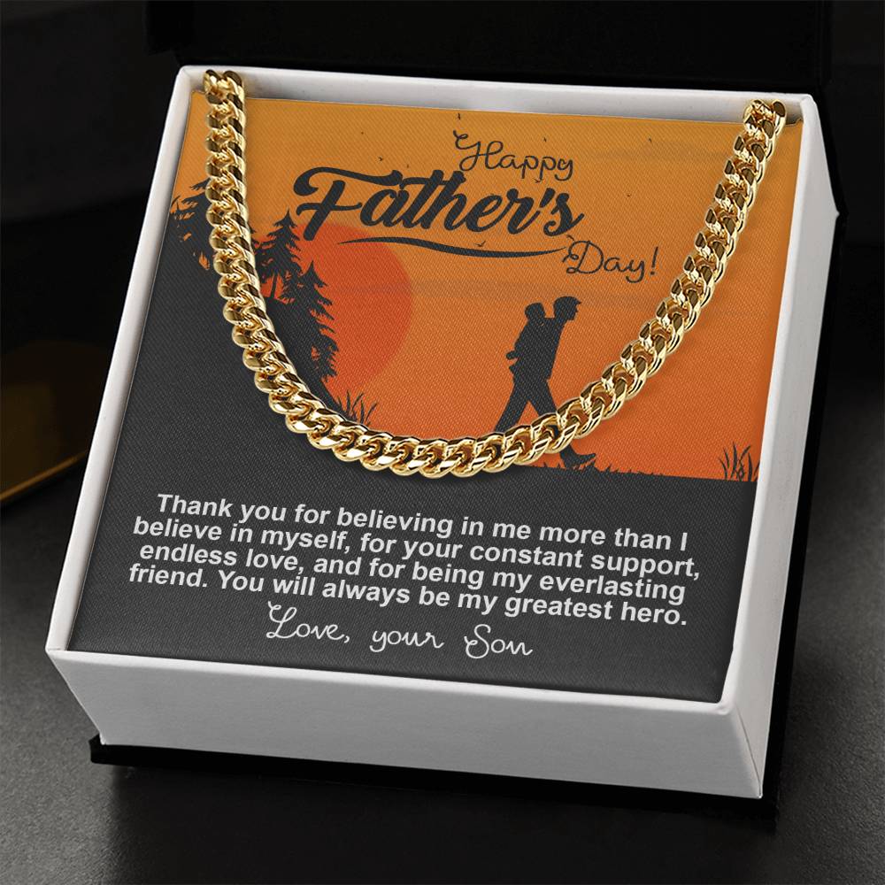 Dad-My Greatest Hero-050724d Cuban Link Chain