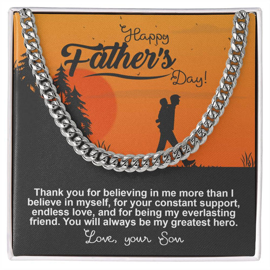 Dad-My Greatest Hero-050724d Cuban Link Chain