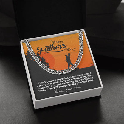 Dad-My Greatest Hero-050724d Cuban Link Chain